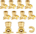 10-Pack Niikappu Push fit Drop Ear Elbow, 1/2 Inch x 1/2 Inch Female NPT Drop-ear Elbow Brass Push Fittings for PEX, Copper, CPVC, PE-RT Pipes, with Disconnect Clip
