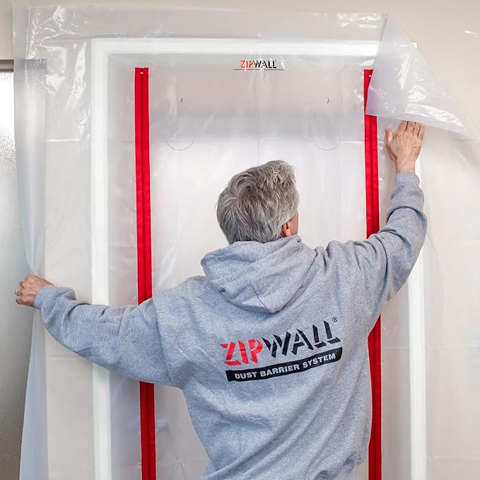 ZIPWALL ZDC-PK12 ZipDoor Door kit dust Containment, 12 Pack, Clear, 12 Count