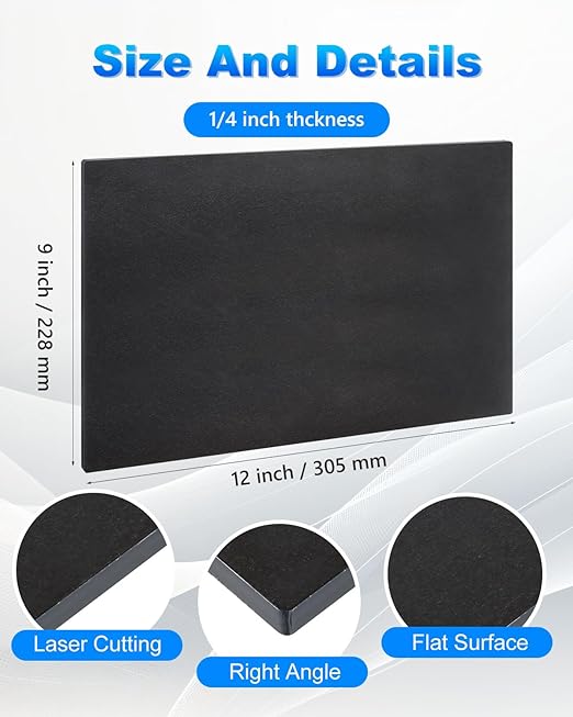 Rocaris 2 Pcs 9 X 12 X 1/4 Inch A36 Steel Plate Hot Rolled, Steel Base Plate for Construction Boards, Structure Support, Weldable Square and Industrial