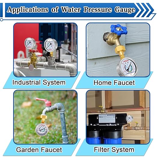 Boltigen 0-30 Psi Water Pressure Gauge, 3/4" GHT Female Thread, Home & Garden, Industrial Pressure Gauge