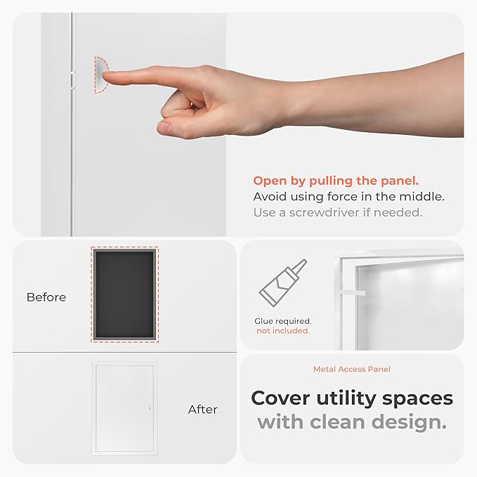 16x24 Inch White Access Panel – Metal Rectangular Wall & Ceiling Access Door for Plumbing Electrical HVAC – Easy Install Indoor Panel for Drywall Home Improvement and Maintenance