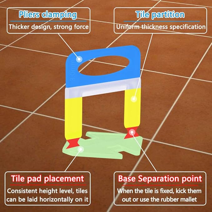 4000 PCS Tile Leveling System Clips 1/8''(3.0mm) 4000-Piece Tiles Leveler Spacers Tool for Professional Ceramic Tile and Stone Installation