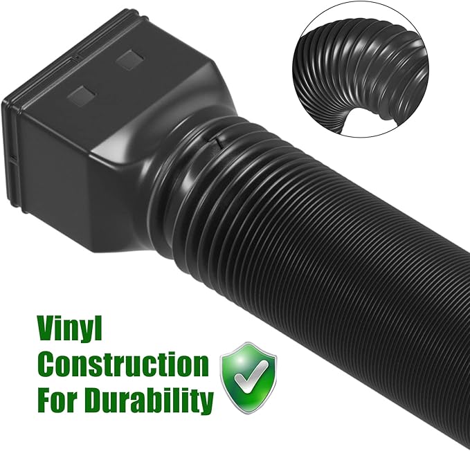 2 Pack Rain Gutter Downspout Extensions Flexible,Down Spout Extender Diverter Extendable from 21 to 68 in,Screws for Included,Black