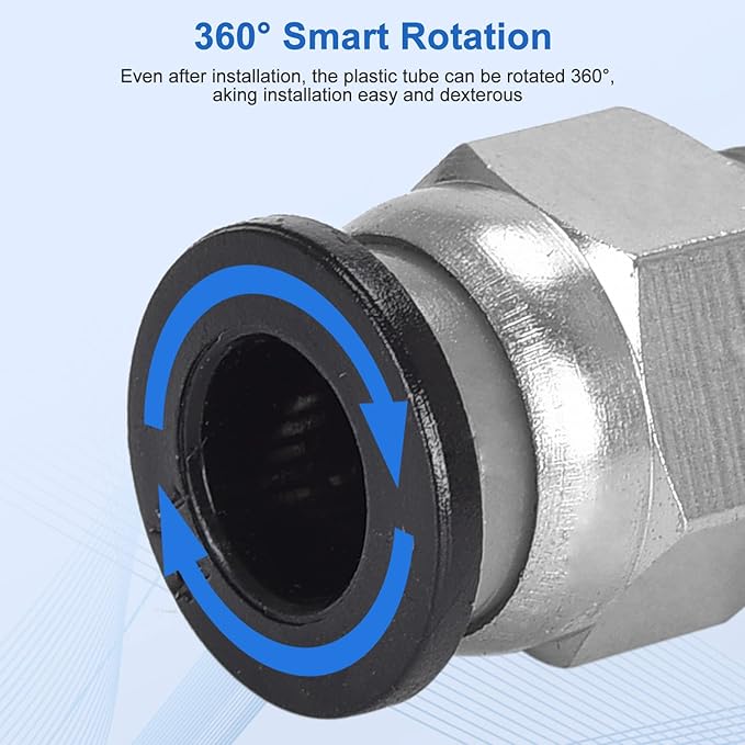 10 Pcs Push-to-Connect Fittings 1/4 Inch Tube OD x 1/8 Inch NPT Thread Pneumatic Male Straight Quick Connect Air line fittings…