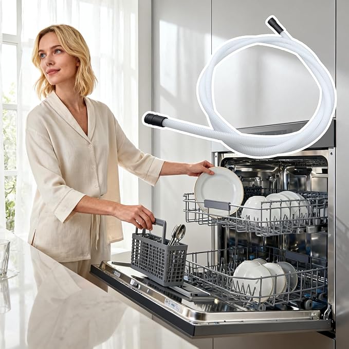 WD24X10062 4.5 Feet Dishwasher Drain Hose Fit for GE Haier Dishwashers, Replace AP5657439 PS6011670 WD24X24650, Drain Tube