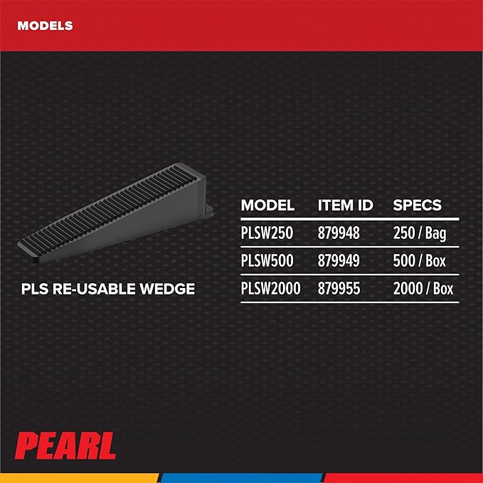 PEARL ABRASIVE CO. Leveling System Bag of 250 Wedges
