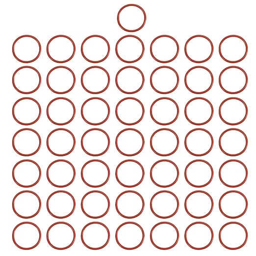 MECCANIXITY Silicone O-Ring 23mm ID 27mm OD 2mm Width Metric VMQ Sealing Gasket Replacement 50A Durometer for Plumbing Compressor Faucets Valves Repair (Red, Pack of 50)