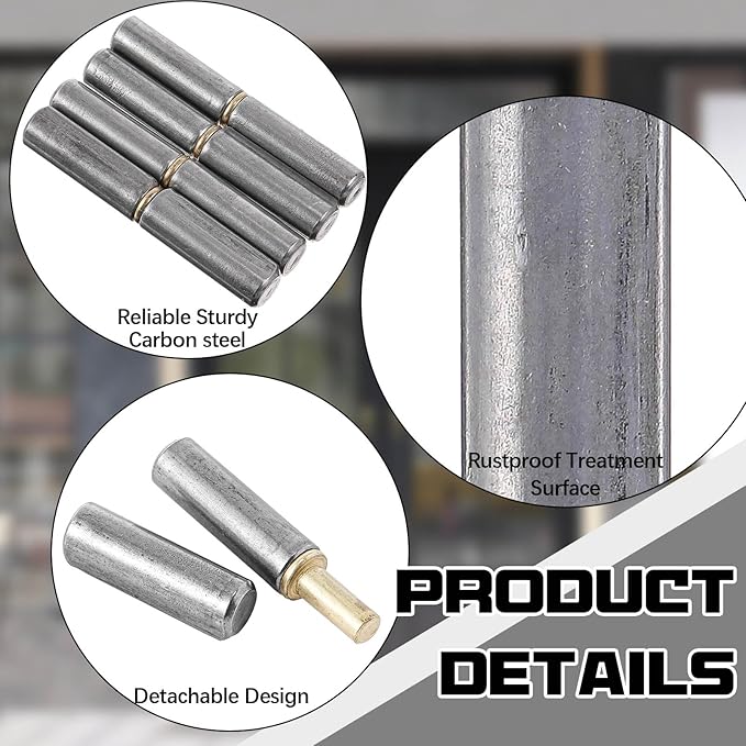 30 Pack 2-1/2" x 3/8" Weld on Bullet Hinges BBQ Smoker Weldable Barrel Hinges Heavy Duty Carbon Steel Detachable Gate Door Fittings for Swing Door Trailer Ramp