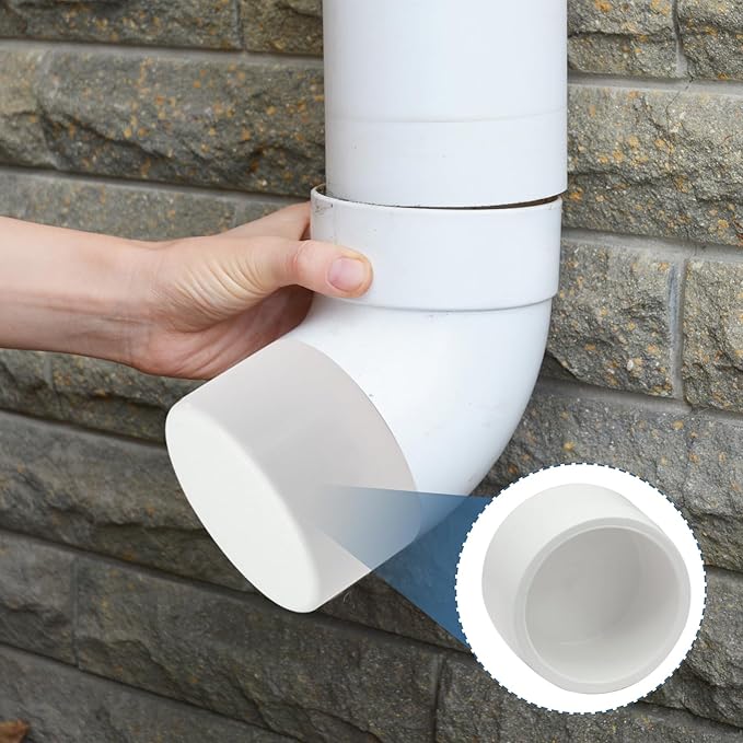 2 Pack 3 Inch PVC Cap, SCH40 PVC Pipe End Cap Fitting Furniture Grade PVC Pipe End Cap Plug Adapter, White PVC Pipe Plug Socket Fittings for Build PVC Furniture DIY Garden Shelf