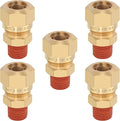 5PCS Air Brake Nylon Tubing Brass Union Fitting, 1/2" Tube OD x 1/4" NPT Thread Air Compression Straight Union Fittings for Nylon Hose with D.O.T Approved