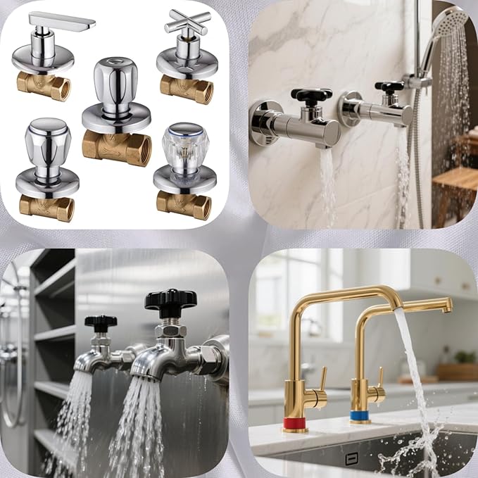 Brass Ceramic Disc Faucet Cartridge Replacement，Quarter Turn G1/2"X 84 mm 20 Teeth Faucet Valve Replacement for Bathroom Kitchen Sink Bathtub Tap Valve Cartridge，1 Pair Hot & Cold (84 mm)