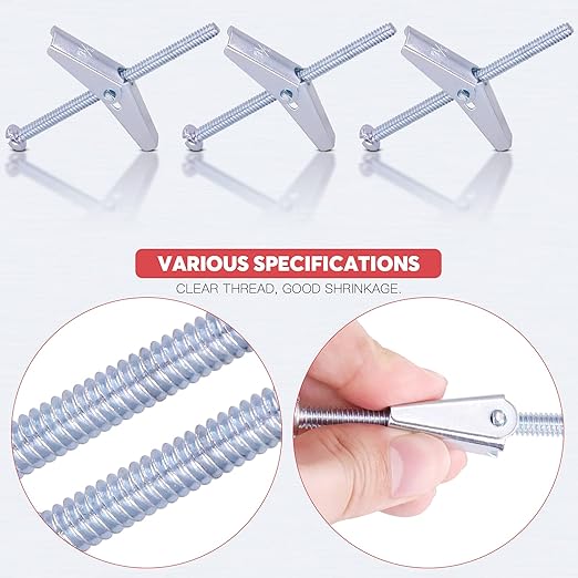 Hilitchi Molly and Toggle Bolt Zinc Plated Steel Philips Round Head Toggle Wing Nut Bolt (30Pcs 3/16 Inch)
