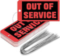 Spakon Out of Service Tags 6.22 x 3.15 Inches Maintenance Required Red Tags with 12 Inches Wires Attached for Machine Equipment Inspection Maintenance(300 Packs)