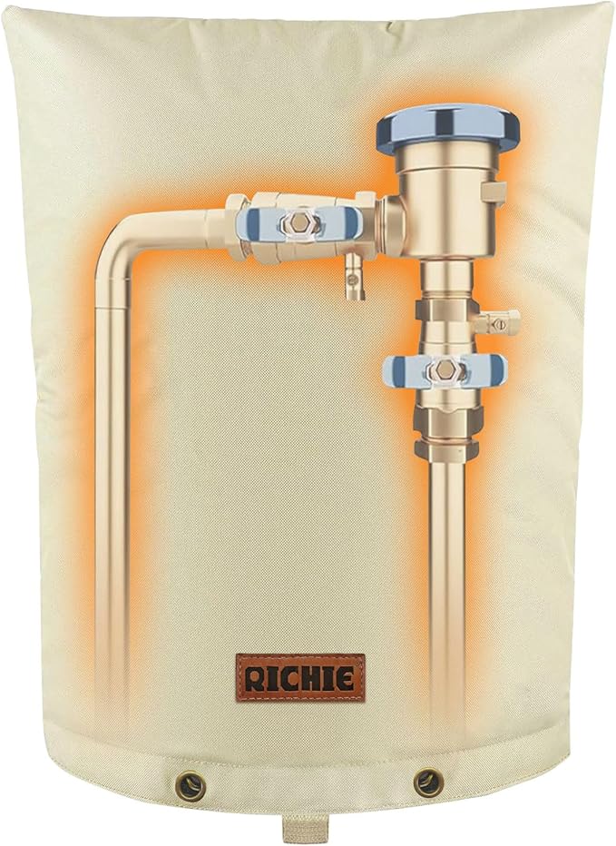 Backflow Preventer Cover (5°F) Heavy-Duty 5-Layer Insulated Enclosure, Freeze & All-Weather Protection for Outdoor Pipe, Irrigation Sprinkler Valve, Well Water Pump & PVB, 22" Wx16 H Beige