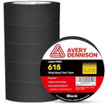 Avery Dennison Duct Tape, Heavy Duty PVC Easy Tear Tape, Strong Adhesive Waterproof Duct Tape for Indoor Outdoor Repairs, 2 in x 36 Yard, Black, 6 Rolls