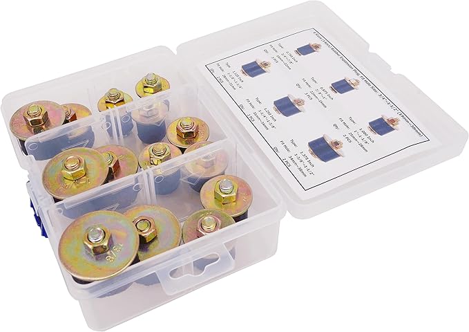 6 Sizes (14pcs) Neoprene Rubber Expansion Plug 3/4" 7/8" 1" 1-1/8" 1-1/4" 1-3/8", Automotive Rubber Freeze Frost Plug Fit Hole Size: 3/4"~1-1/2" (19mm~38mm)