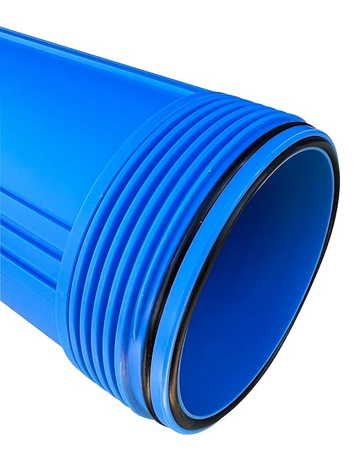 Whole House Water Filter Housing, 20" x 4.5" - Fits Sediment, Carbon or GAC Filters for Well or City Water, 1" NPT Ports, Pressure Release, Wall Mount & Wrench