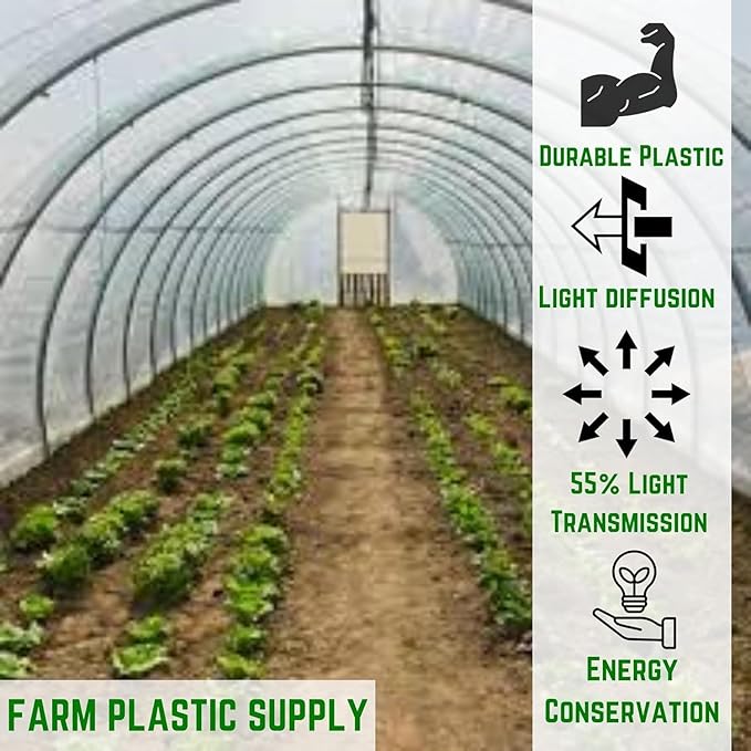 Farm Plastic Supply - Protective Clear Overwintering Plastic Film - Overwintering Film, 6 Mil Clear Plastic Film, Greenhouse Plastic, Durable Plastic Sheeting (4 Mil 4' x 100')