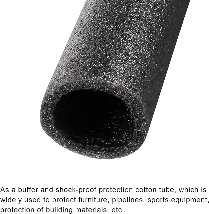 MECCANIXITY Foam Tube Sponge Protective Sleeve Black Seal Sleeve Polyethylene Pipe 25mm(1 Inch) ID for Pipe Insulation, Pack of 2