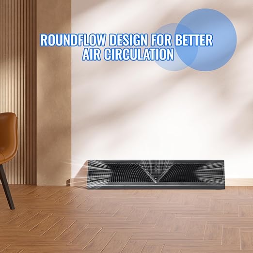 2 Pcs Baseboard Register Vent 24 Inch Duct Opening Size Baseboard Vent Covers Diffuser Adjustable Corner Return Air Grille for Home Floor Wall Air Flow Control (2, Black, 24 Inch)