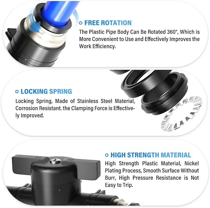 TAILONZ PNEUMATIC 6mm OD Ball Valve Air Flow Control Valve Push to Connect Fitting BVU-6（Pack of 5）