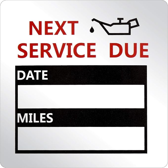 600 Pieces Oil Change Reminder Stickers Service Reminder Labels Low-Tack Windshield Stickers, 2 x 2 Inch, 1 Roll (Black)