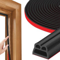 40FT Rubber Weather Stripping Door Seal, Self Adhesive Door Insulation Strip, Block Drafts, Multi-Layer Soundproof, Weatherstripping for Door Frame and Windows (Black)