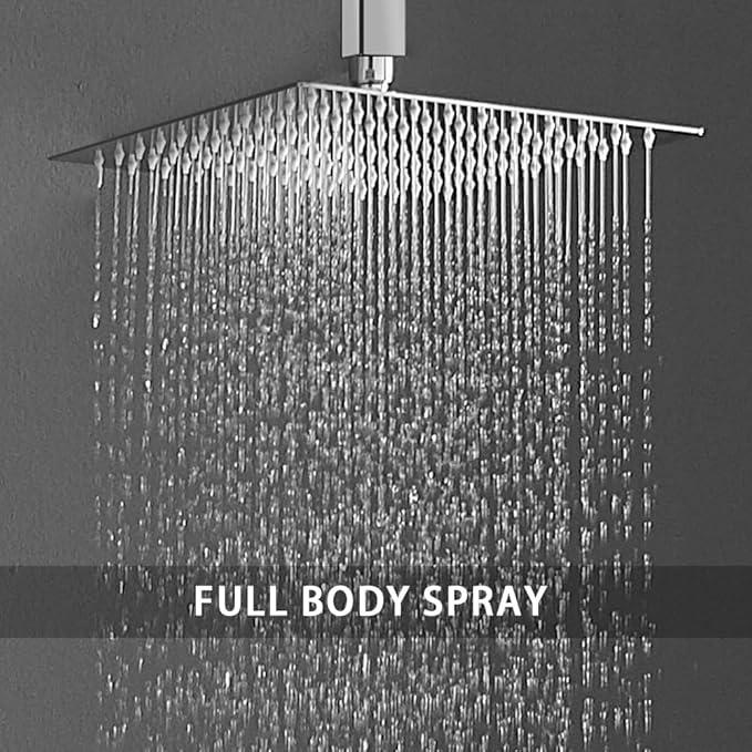 Shower System ‎Polished Chrome Bathroom 10 Inch Rain Shower Head Ceiling Mount with Handheld Luxury High Pressure Shower Combo Set Shower Faucet Rough-in Valve Body and Trim Kit