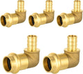 5-Pack HeSun Copper Press Fitting Elbow, 1/2" PRESS X 1/2" PEX F1807 Crimp Elbow, LF Brass
