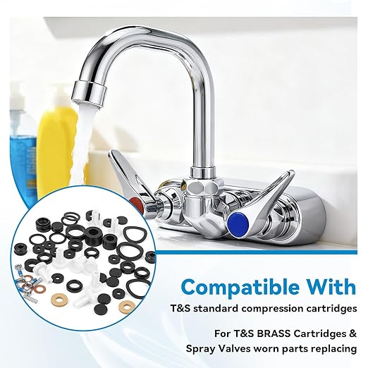 B-6RK Faucets Repair Kit for T&S Brass Standard Type Compression Cartridges & Spray Valves - 2 Pcs