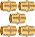 5-PCs HeSun Brass Hex Nipple Pipe Fitting, 3/4" NPT Male x 3/4" NPT Male Nipple Pipe Adapter(NPT014-5)