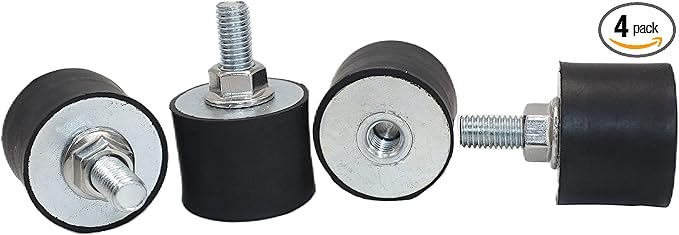 M8 Thread Male Female Rubber Motor Mounts with LockNuts Anti-Vibration Isolators Shock Absorber for Water Pumps Diesel Engines Harvester Generator, 4 Pack M8 x 23 30x 20mm with 4pcs LockNuts
