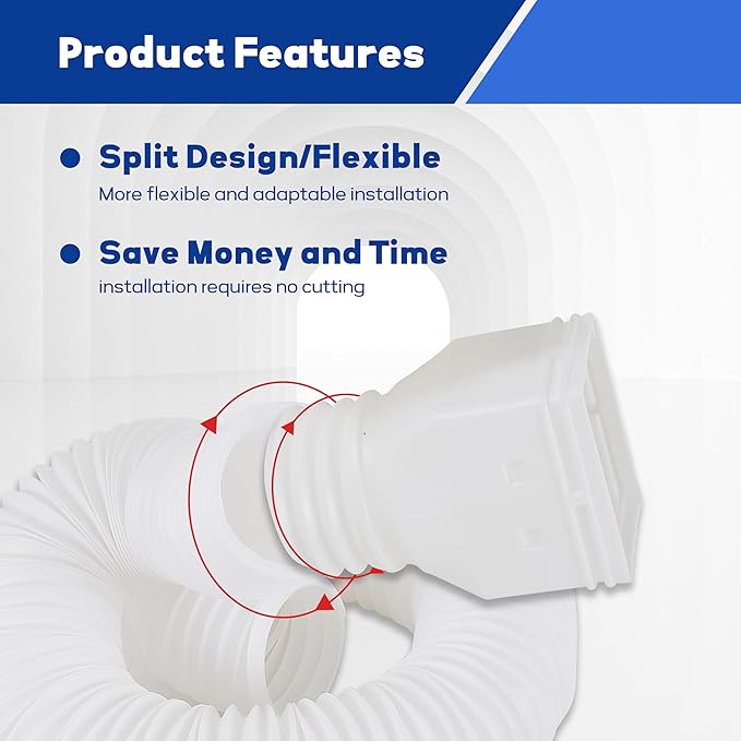 3 Pack white Rain Gutter Downspout Extensions Flexible,Drain Downspout Extender Connector 20"-68.8"，Thickened Down spout Drain Extension for Rainwater Drainage