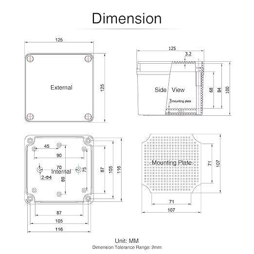 QILIPSU Outdoor Junction Box IP67 Waterproof Project Box ABS Plastic Weatherproof Electrical Enclosure Clear Cover (4.9"x4.9"x3.9" CC)