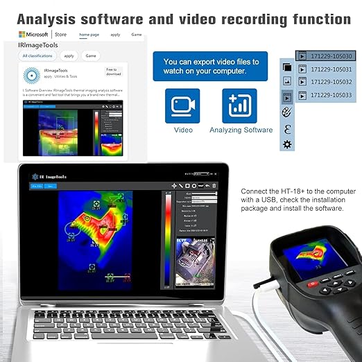 GOYOJO 256x192 Thermal Imaging Camera with Dual-Light Fusion, -4~1022°F, Handheld Infrared Thermal Imager for Home Inspection HVAC Electrical and Mechanical Maintenance