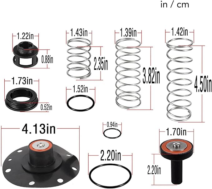 Complete Backflow Repair Kit 3/4in to 1in Long Durability High Performance Prevent Water Leakage Backflow Components Repair Parts Fit for Wilkins 975XL 975XL2