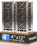 4x12 Inches 4 Pack Heavy Duty Walkable Floor Register Easy Adjust Air Supply Lever Floor Vents - Brooklyn Design - Vent Cover for Home Floor - Satin Nickel