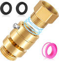 Boltigen Self Draining Vacuum Breaker, No Lead Brass 3/4" GHT Hose Bib Backflow Preventer, Comes With 1-1/16" Female x 3/4" Male Brass Converter, Fit 1-1/16'' Fine Thread and 3/4" GHT Faucet