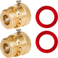 Hourleey 2 Pack Faucet Vacuum Breaker, 3/4 Inch Solid Brass Anti-Siphon Hose Bib Backflow Preventer for Garden Spigot RV
