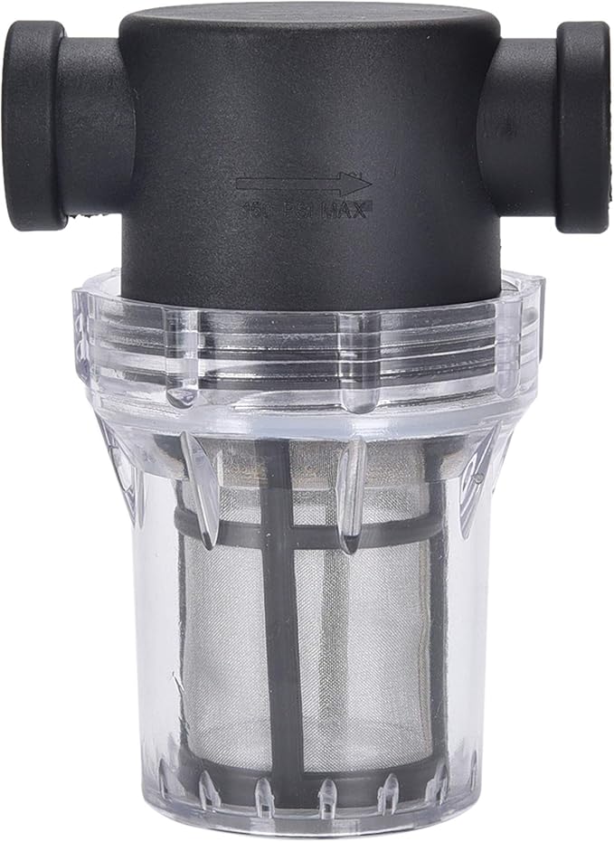 Water Filter, 1/2''Twist-On Pipe Strainer, Nylon PA66 cover, PC bowl, 304 Stainless Screen(1/2''80 Mesh Female water filter)