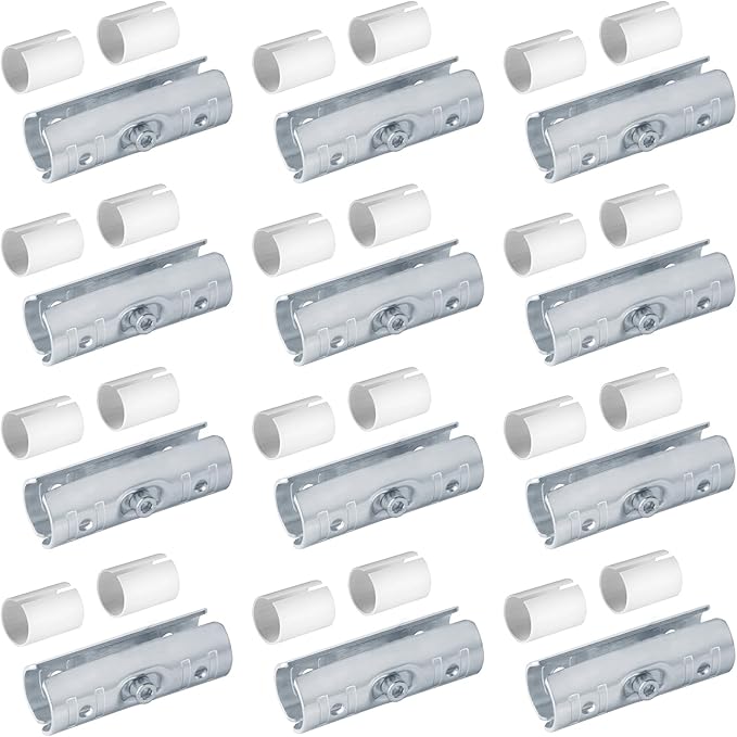 12 Sets Extend Joint Pipe Clamp Fits 1/2" EMT with PE Adapter Shims, Structural Coupling