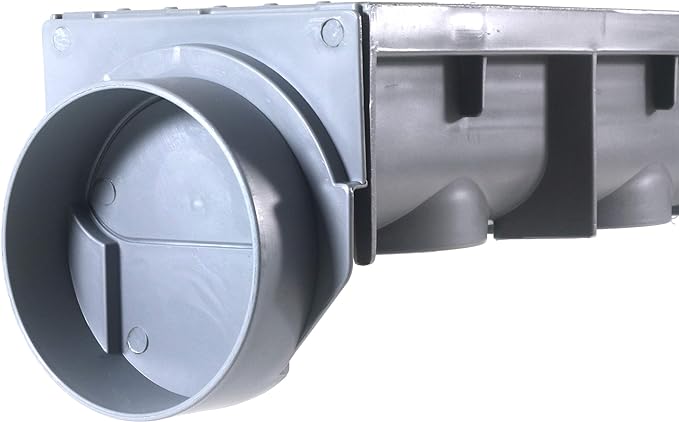 URA WATER - Model UA-100 - Drainage Trench Set - Channel Drain With Grate - Gray Plastic - 3 x 39" - (117" Total Length)