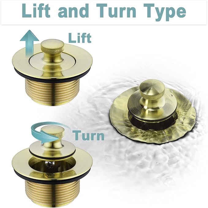 BESTILL Bathtub Drain Kit and Overflow Faceplate, Brushed Gold