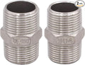 Hex Nipple 3/4 Inch Male NPT - DERPIPE Stainless Steel 304 Threaded Pipe Fitting for Brew Kit, Home Piping Application(Pack of 2)