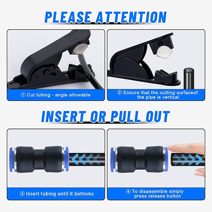 53 Pcs Quick Connect Air Hose Fittings Kit, 1/8" 1/4" 3/8" 1/2" Air Line Quick Connect Fittings with NPT Thread Push To Connect Fittings Pneumatic Fittings Kit Connectors