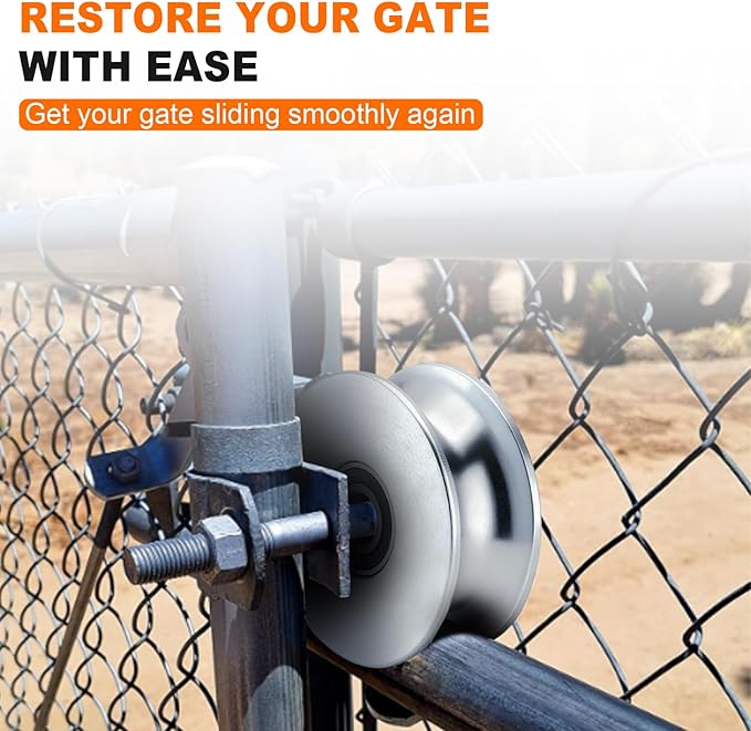 SPARKWHIZ 5 inch Sliding Gate Rollers Fits 1-5/8" Pipe, Gate Hardware Kits Chain Link Fence Parts