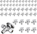 50-Pack Foskan Dual Outlet Angle Stop Valve,1/4 Turn Shut off Valve,1/2" PEX-A x 3/8" OD x 3/8" OD,Chrome Plated Brass