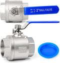 TAISHER 1 PCS 2 Inch FNPT Heavy Duty Full Porat Ball Valve 304 Stainless Steel with Blue Handles