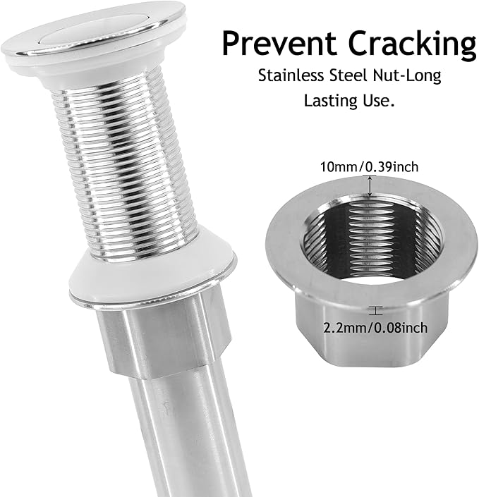 Bathroom Sink Drain,5 Pack Drain Stopper Without Overflow,Small Cap Pop Up Drain Assembly with Detachable Strainer Basket,Built-in Anti-Clogging, Stainless Steel Nut Brushed Nickel