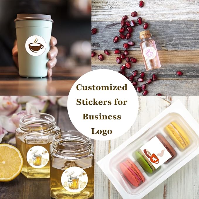 Custom 100,150pcs Personalized Stickers with Any Design Image Logo Text for Business, Thank You Labels, 1/2/3/4 inch (Flower)